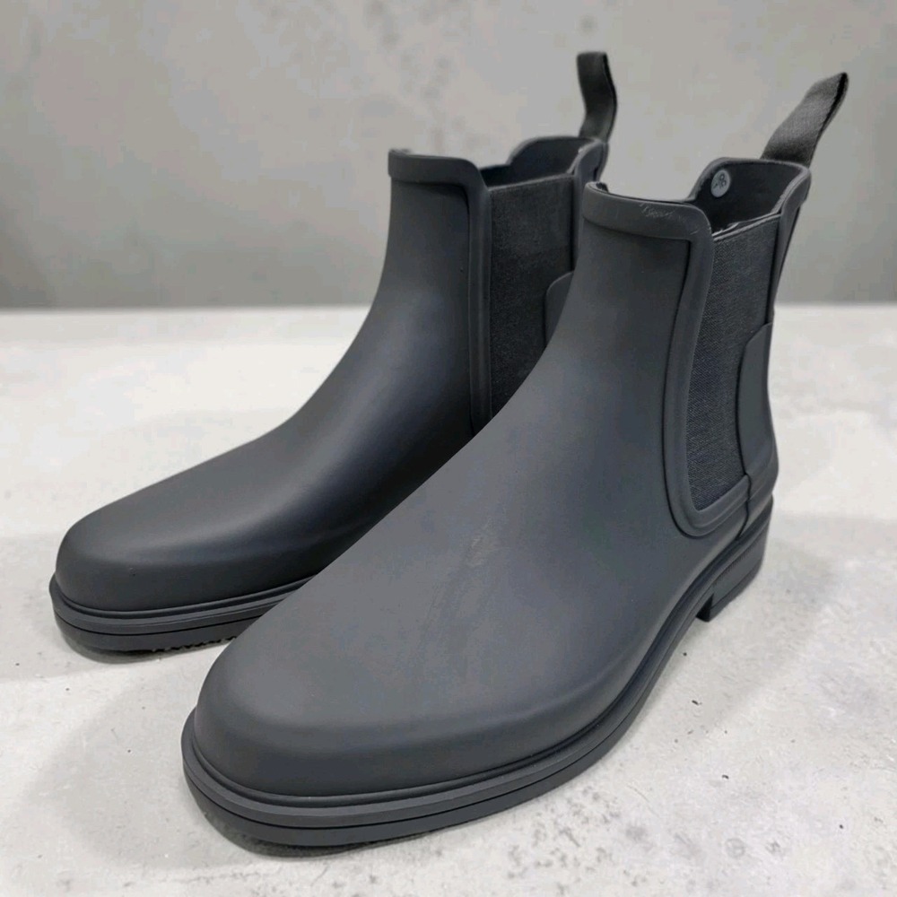 Hunter Original Refined  Grey Rubber Chelsea Rain Boots Size US 8 Gorpcore